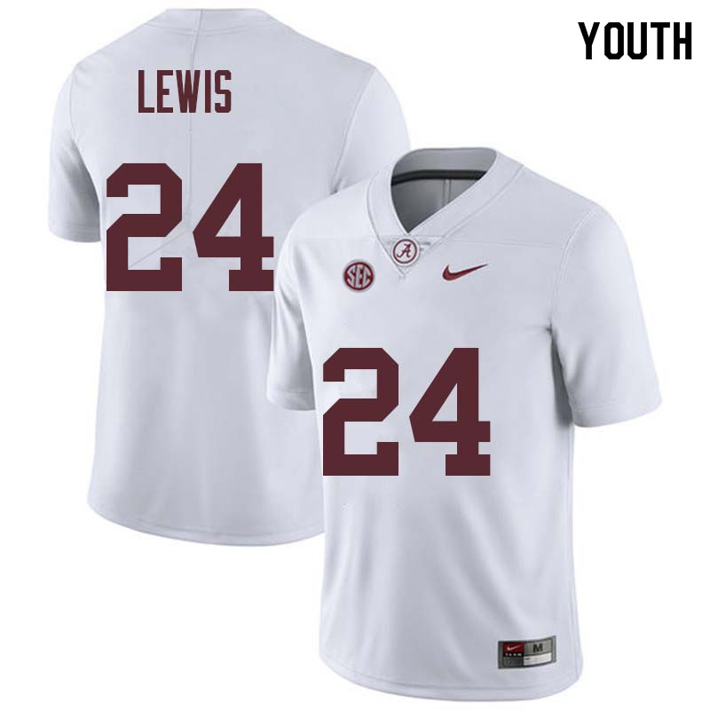 Youth #24 Terrell Lewis Alabama Crimson Tide College Football Jerseys Sale-White
